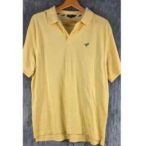 J.Crew Mens XL Yellow Cotton Pique Hula Girl Embroidered Short Sleeve Polo Shirt
